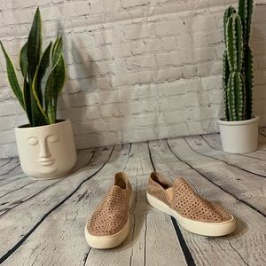 Steve Madden pink cream slip on sneakers